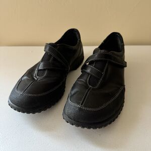 Rieker Antistress Black strap Shoes Slip On Leather Loafers Women 38/7